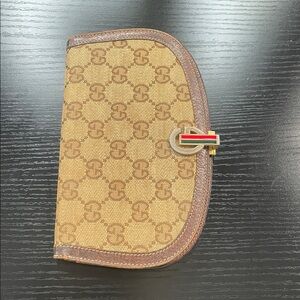 Gucci Tan and Brown Monogram Wallet